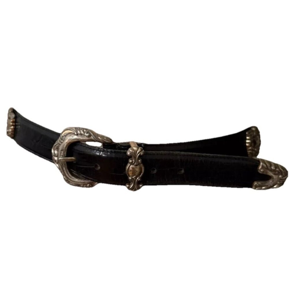Enmon Leather Western Vintage Belt Made In USA Italian‎ Calfskin Size Large 3166